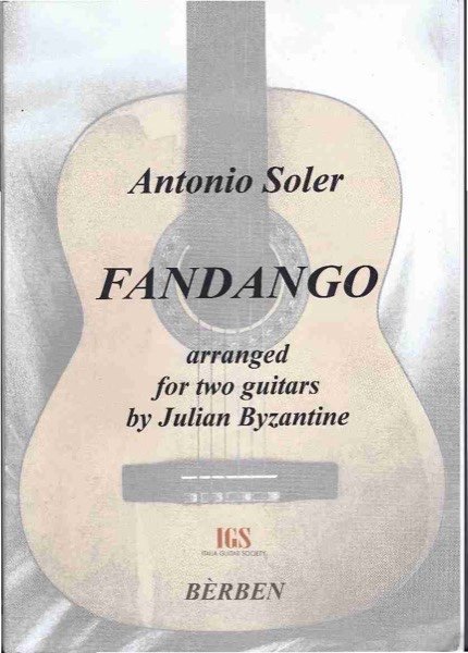 Cover of Antonio Soler, Fandango, arranged for two guitars by Julian Byzantine
